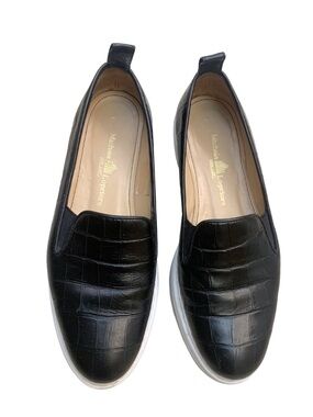 Michele Lopriore Milano Cassidy Leather Loafers Black Platforms Size 8